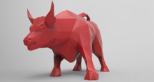 bull printing modelled 3d model