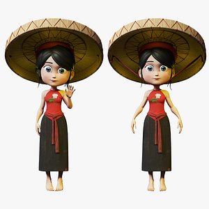 3D Chibi Heritage Outfit Turnaround model