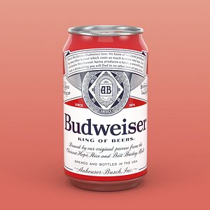 Budweiser Beer Can 12oz 3D model