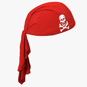 3D red pirate scarf
