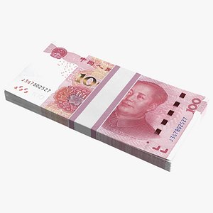 3D model Chinese 100 Yuan 2015 Banknotes Bundle