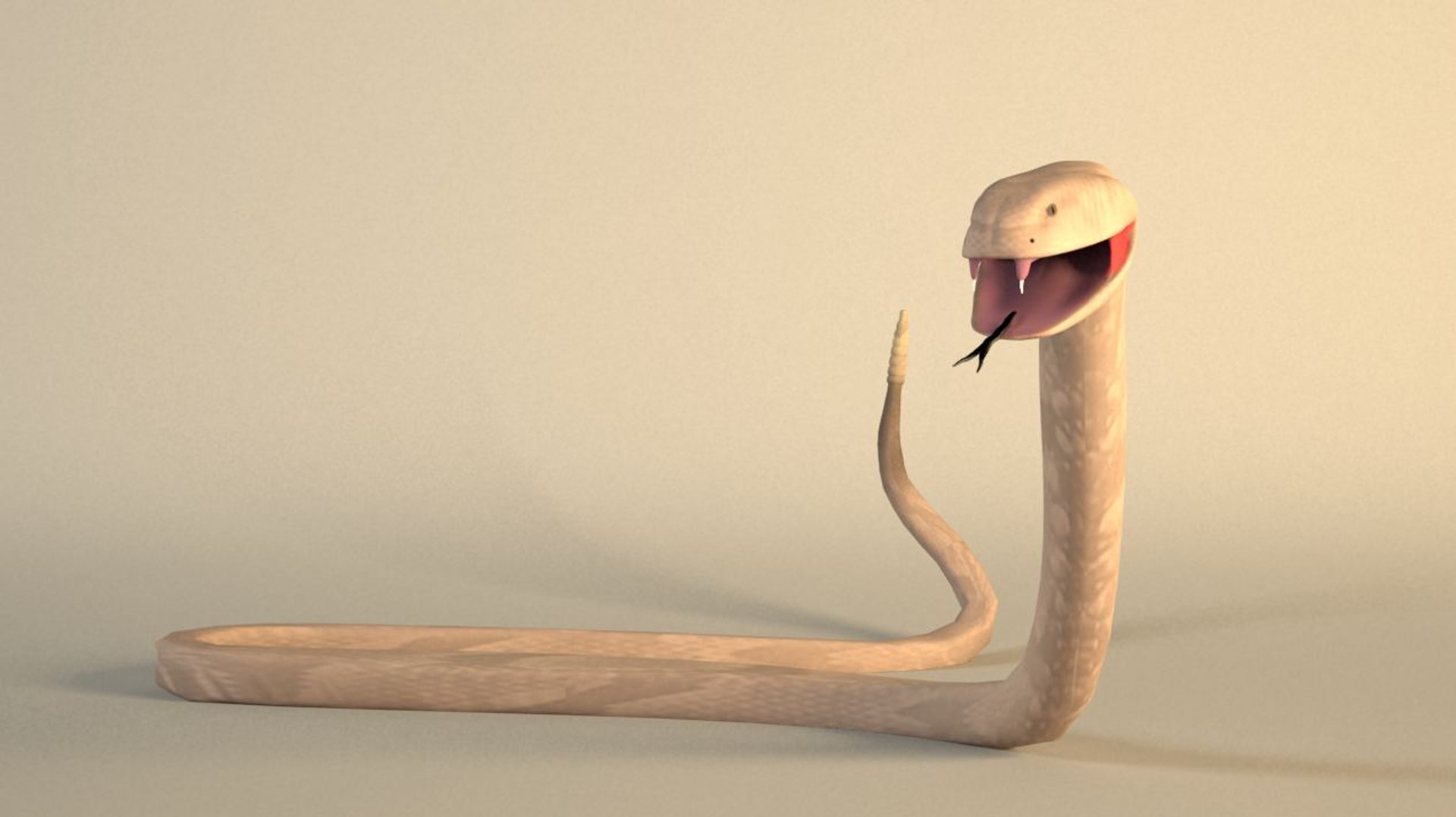 Cartoony Rattle Snake 3d Model