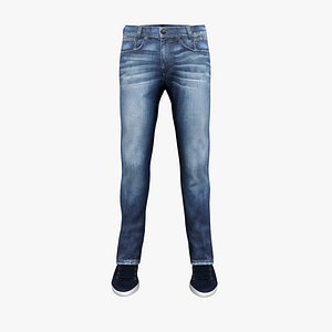 Male Loose Jeans With Shoes