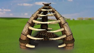 Ethnic idol from the bones of the gate PBR low-poly game ready Low-poly 3D model 3D model