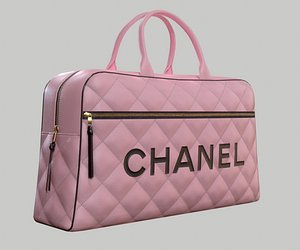 CHANEL Vintage Logo Bowler Bag Quilted Lambskin Pink