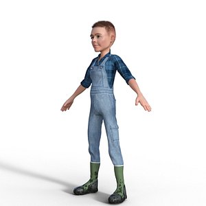 3D Cartoon Character Farmer 3D model