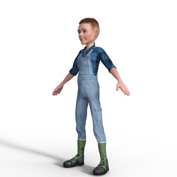 3D Cartoon Character Farmer 3D model