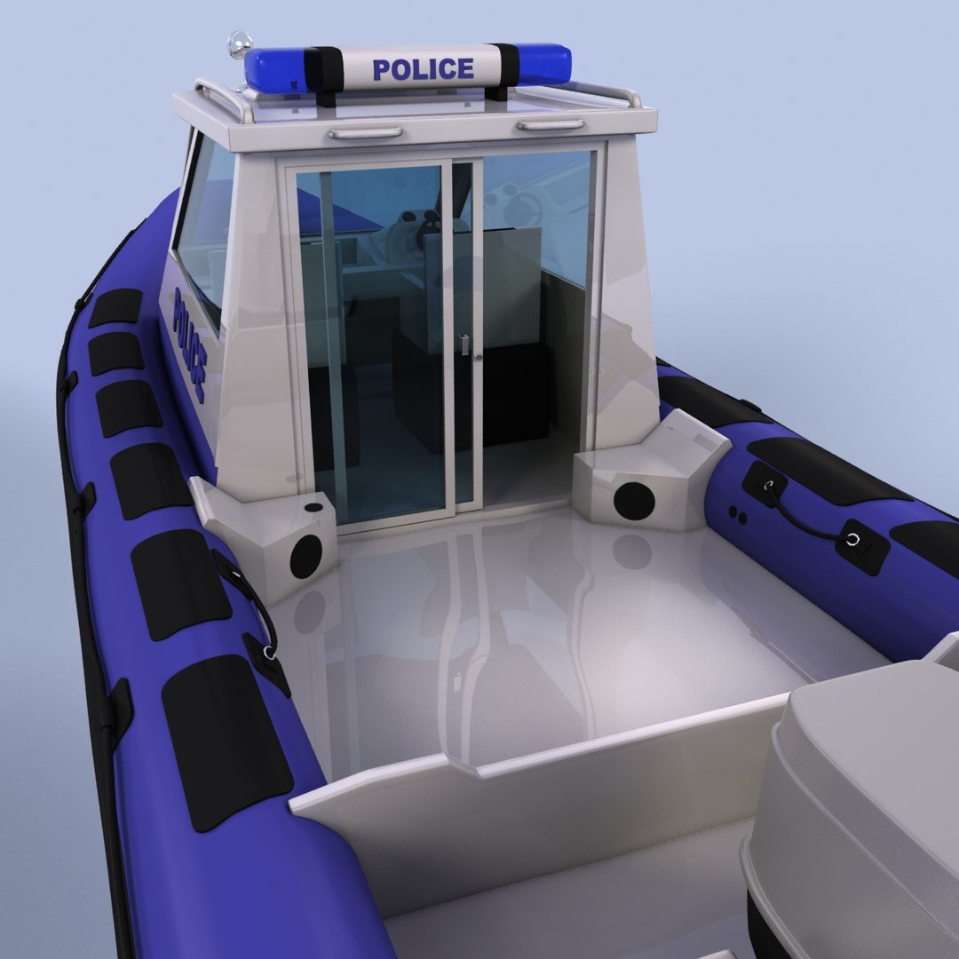 3d Model Rigid Inflatable Boat Police