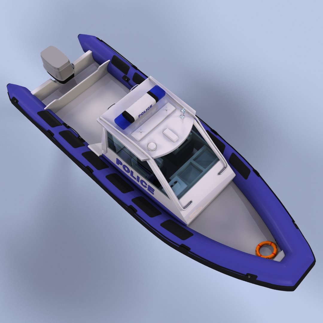 3d Model Rigid Inflatable Boat Police