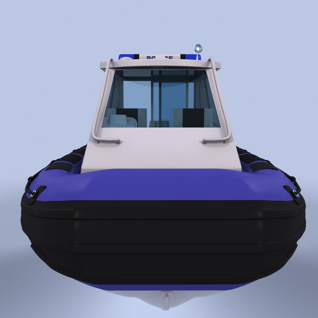 3d Model Rigid Inflatable Boat Police