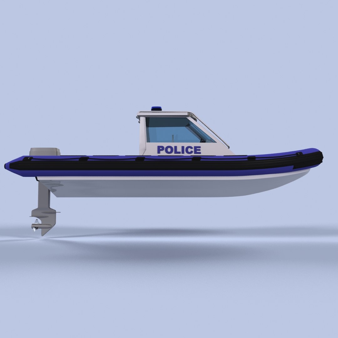 3d Model Rigid Inflatable Boat Police