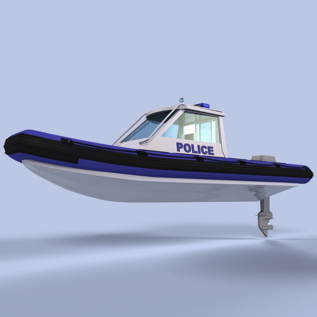 3d Model Rigid Inflatable Boat Police