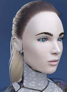 3D cyborg female skin