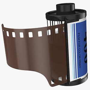 3d Model Film Roll 35mm Gold