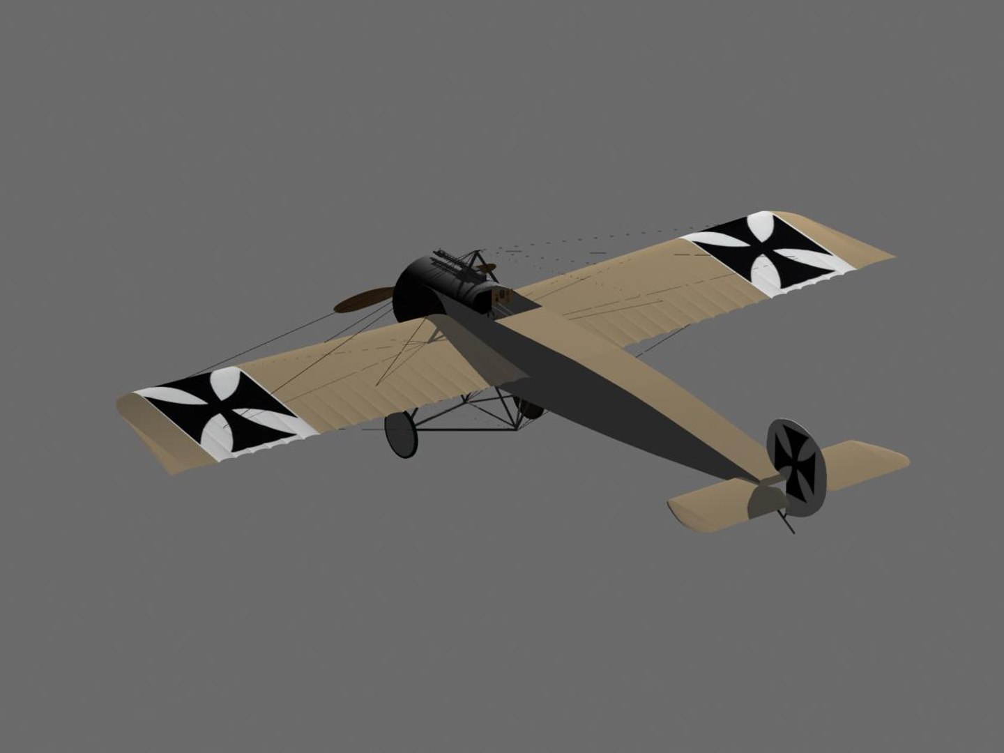 fokker eindecker fighter aircraft 3d max