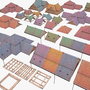 Roof Set Medieval City Pack 3D model