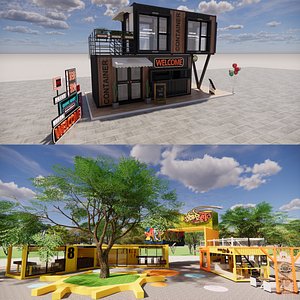 Container coffee shop-6 3D model