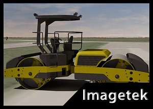 heavy construction asphalt roller 3d model