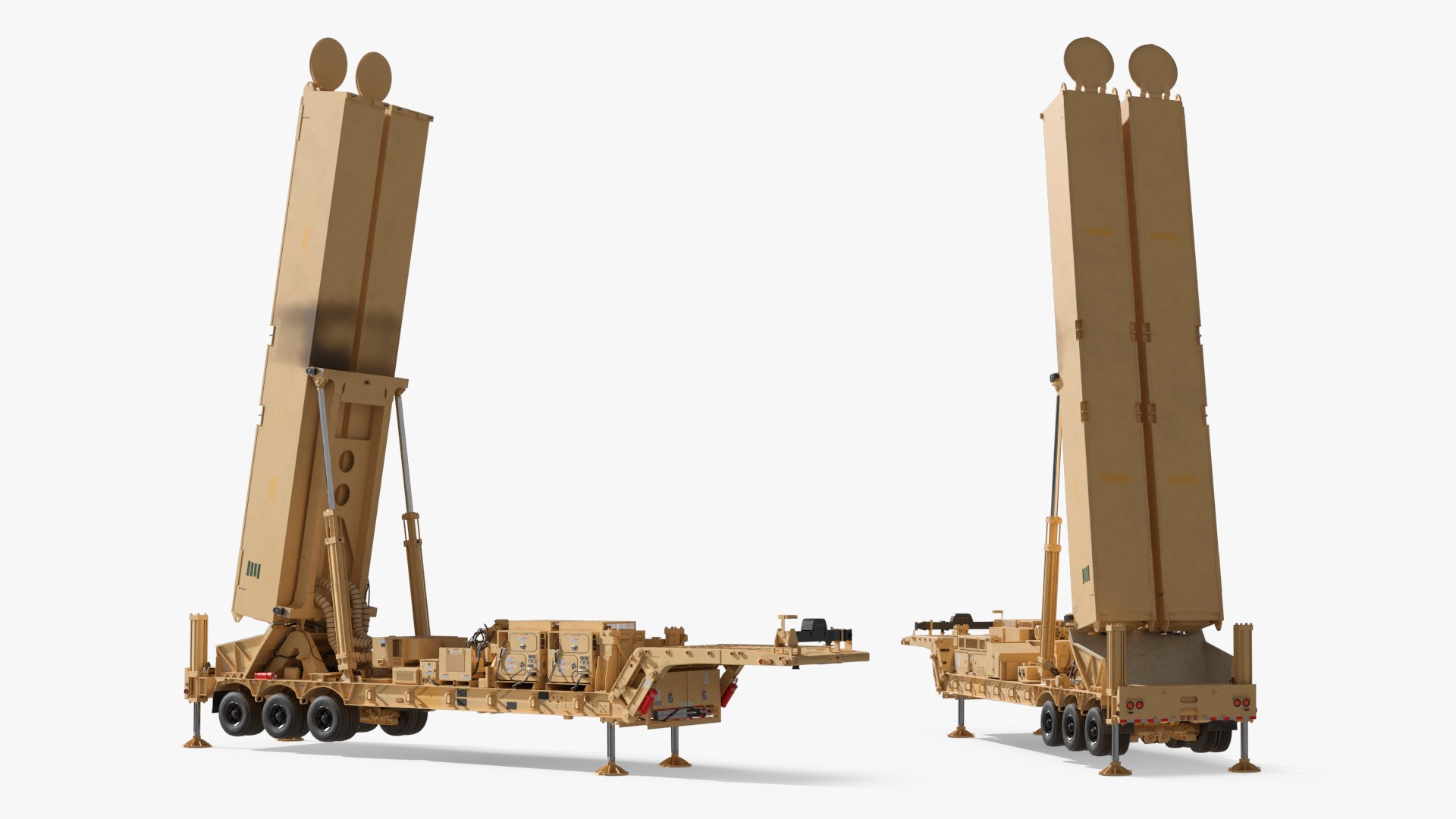 LRHW Launcher with Deployed Hypersonic Missiles Animated Rigged for Cinema 4D 3D model preview