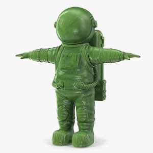 Astronaut Toy Character Green T-pose(1)