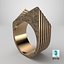Parametric Jewelry Ring Brushed Gold 3D model