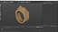 Parametric Jewelry Ring Brushed Gold 3D model