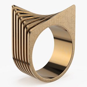 Parametric Jewelry Ring Brushed Gold 3D model
