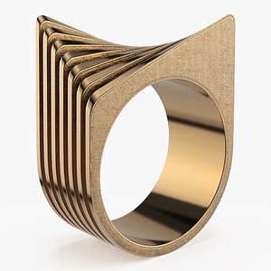 Parametric Jewelry Ring Brushed Gold