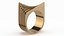 Parametric Jewelry Ring Brushed Gold 3D model