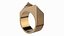 Parametric Jewelry Ring Brushed Gold 3D model