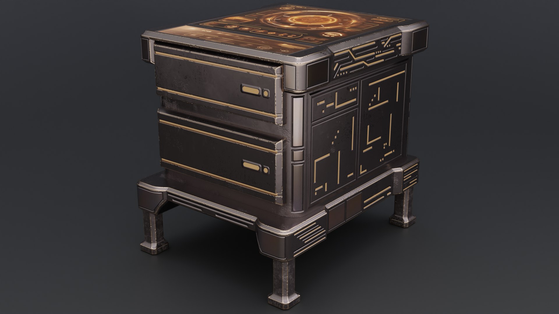 3D Cyber Table Brown Model - TurboSquid 2141184