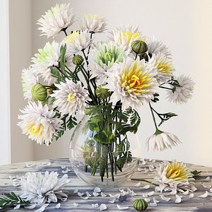 3D model bouquet chrysanthemum