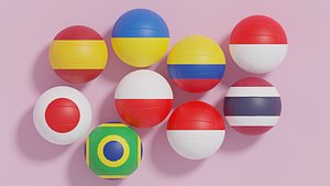 Flag Volleyball Ball Collection 3 model