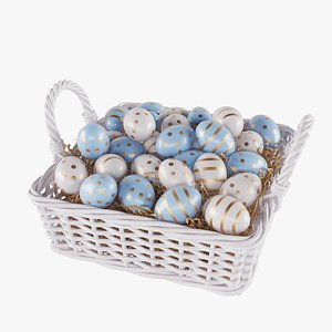 Easter Eggs Basket 3D model