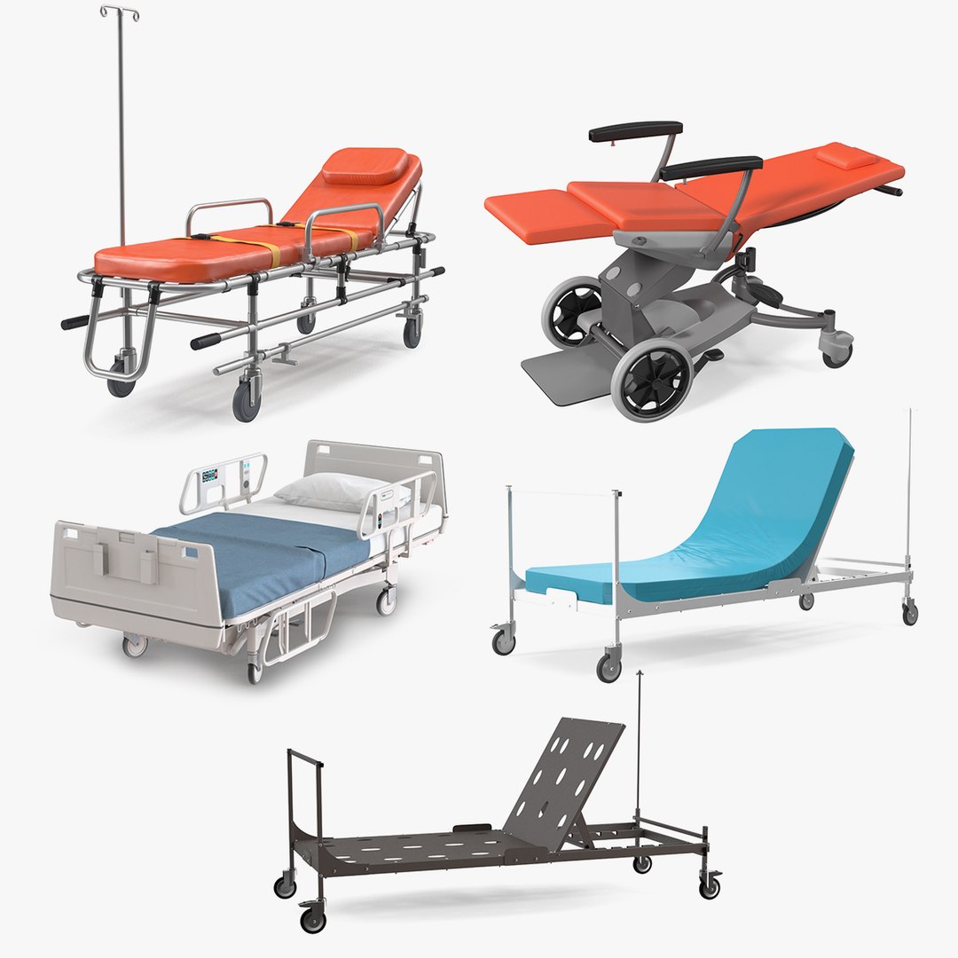Hospital Beds Collection 3 3D model preview