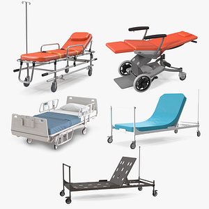 3D Hospital Beds Collection 3