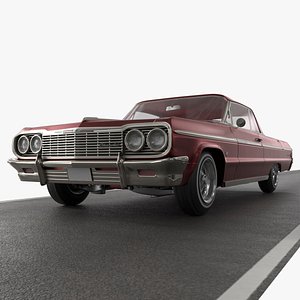 Chevrolet Impala Lowrider Jumping Vehicle Animated Rigged