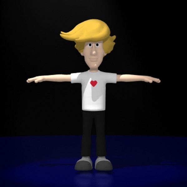 3d cartoon teenage boy man