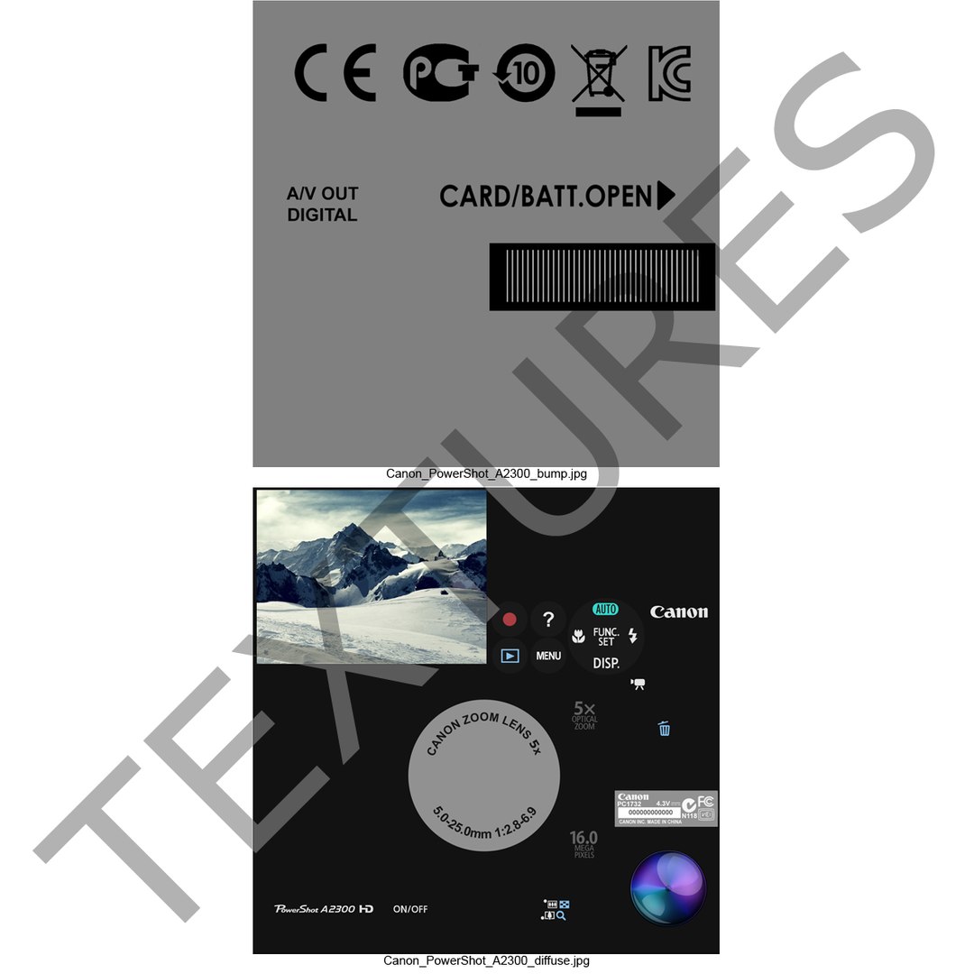 3d model canon a2300 powershot https://p.turbosquid.com/ts-thumb/2u/5Cl2Jx/z4ouasKg/125577_canon_powershot_a2300_textures_0001/jpg/1362405003/1920x1080/fit_q87/e45d879243254bf079f482a7a0aaf8420bd76b01/125577_canon_powershot_a2300_textures_0001.jpg
