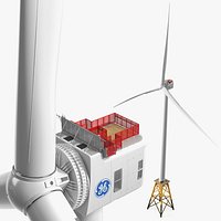 GE Haliade-X Offshore Wind Turbine with Base Frame