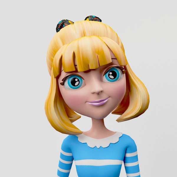 3D celina cartoon girl model