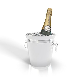 c4d realistic champagne wine bucket