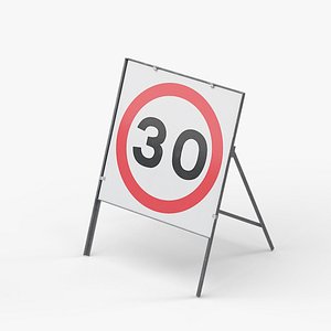 Speed Limit 30 Miles Square Road Sign