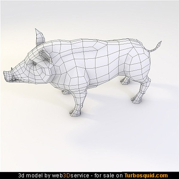 3d polygonal wild boar 2118
