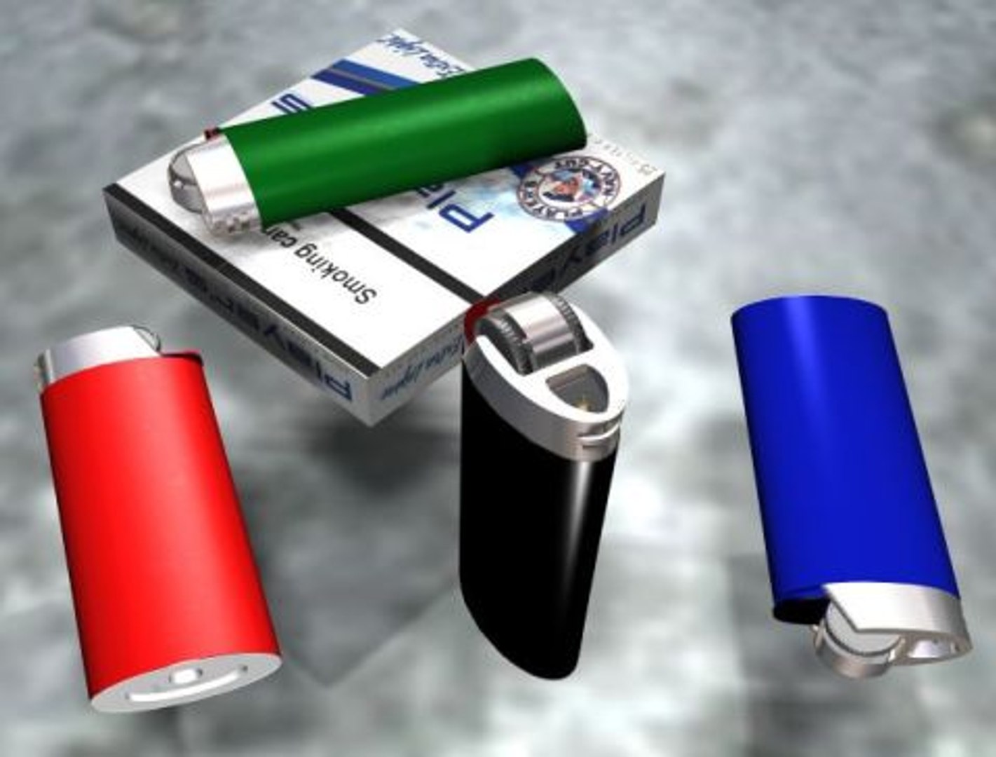 Cigarettes Lighters 3d Max
