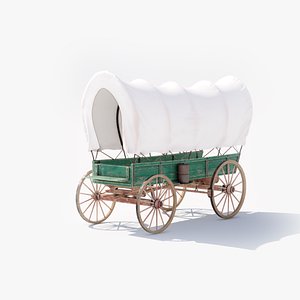 3D Covered Wagon 02