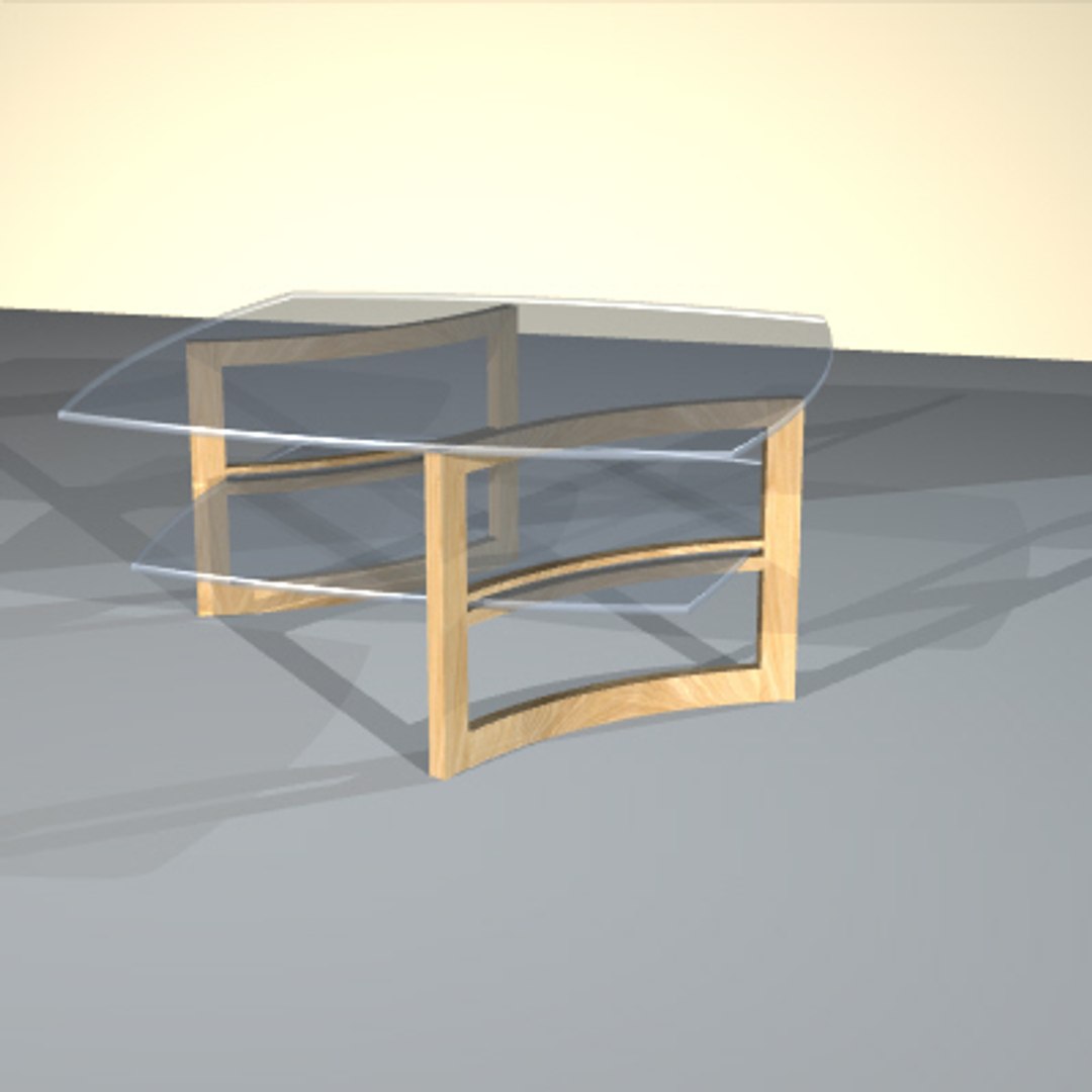 Curved Frame Cocktail Table 3d Model