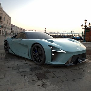 Lexus Two Door Sport Concept Vehicle Turquoise 3D model