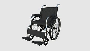 Wheelchair 08 Black - Character Design Accessory Inclusive 3D model