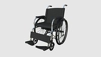 Wheelchair 08 Black - Character Design Accessory Inclusive